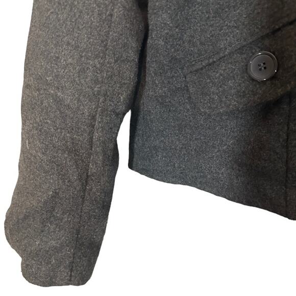 Max Rave Gray Wool Blend One Button Notched Blazer Jacket Women Sz L - Picture 3 of 8